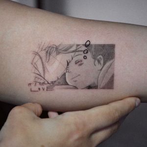 haku-and-chihiro-ghibli-doodle-tattoo